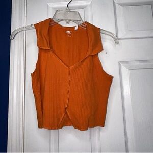 PacSun Orange Fitted Crop Tank Top